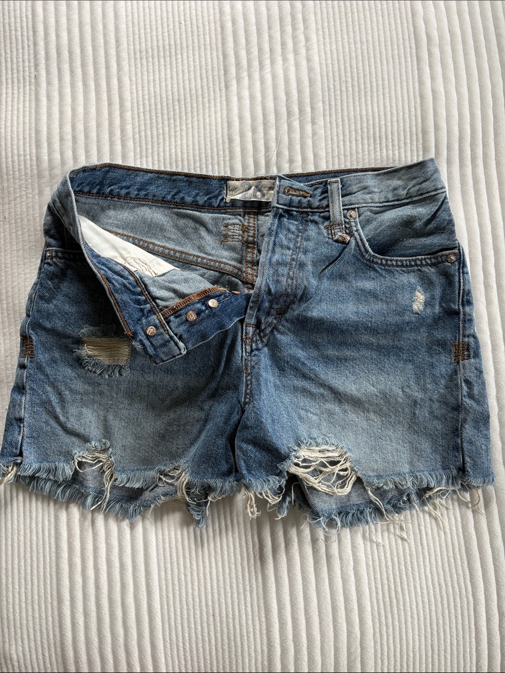 Free People Distressed Blue Denim Women’s Shorts
